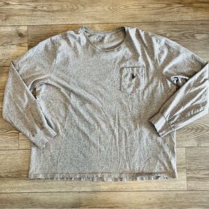Polo Ralph Lauren Vintage Men’s Long Sleeve Crewneck Pocket T-Shirt Gray XXL